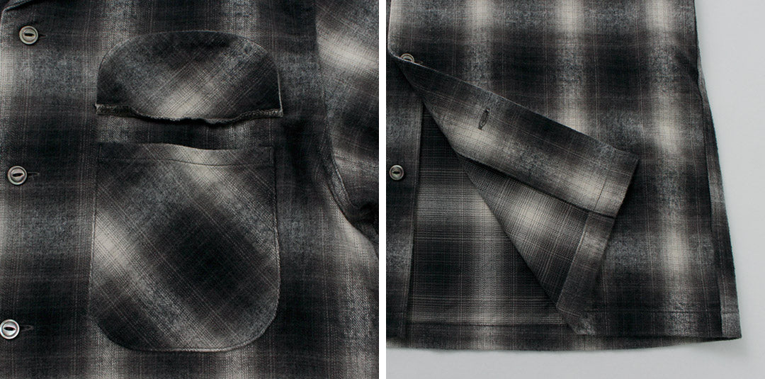 FOB FACTORY(FOBファクトリー) F3505 ネルオープンカラーシャツ