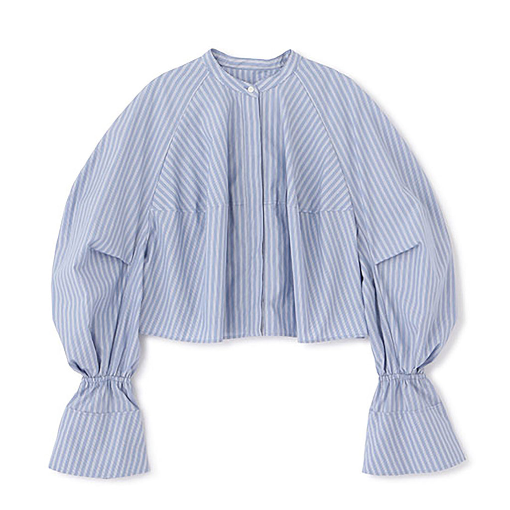 ETRE TOKYO（エトレトウキョウ） カーブスリーブバンドカラーシャツ  