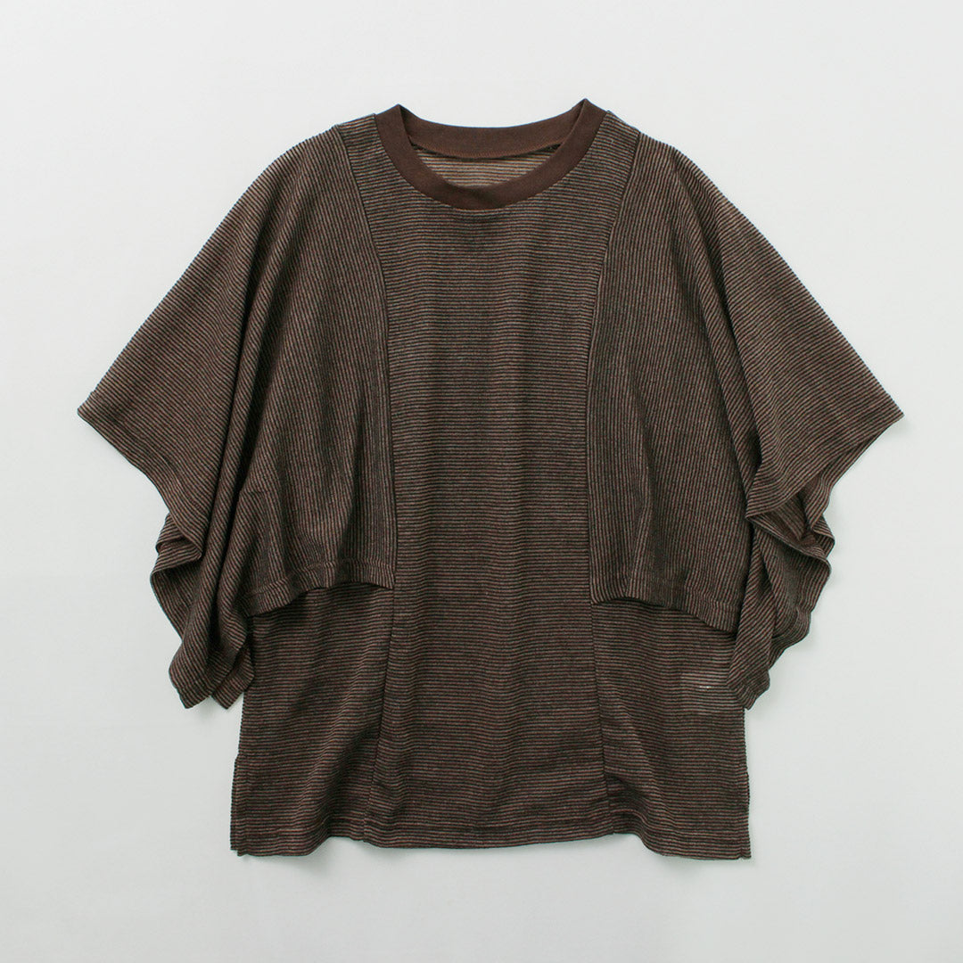 【30%OFF】CHIGNON(シニヨン) ケープスリーブボーダーTOPS