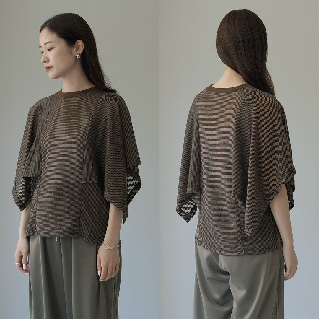 【30%OFF】CHIGNON(シニヨン) ケープスリーブボーダーTOPS