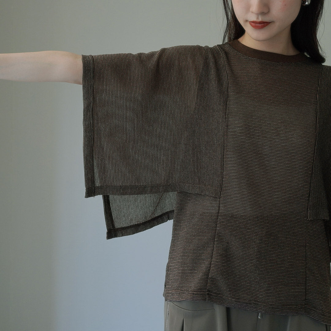 【30%OFF】CHIGNON(シニヨン) ケープスリーブボーダーTOPS