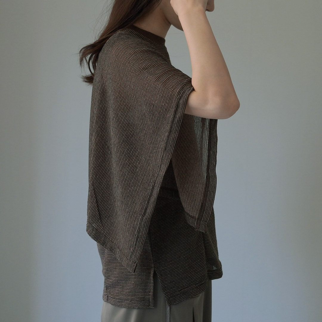 【30%OFF】CHIGNON(シニヨン) ケープスリーブボーダーTOPS