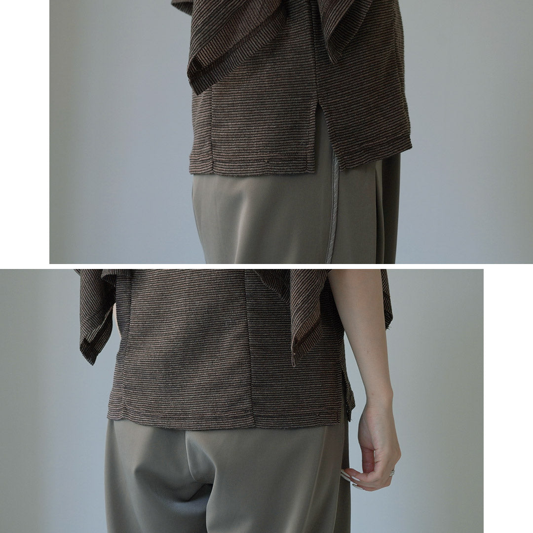 【30%OFF】CHIGNON(シニヨン) ケープスリーブボーダーTOPS