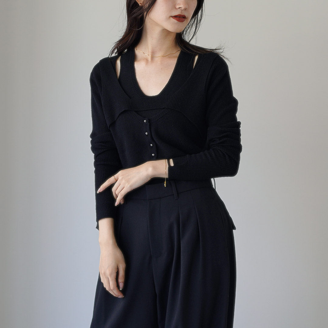 A CCORDION(アコーディオン) レイヤード トップスセット