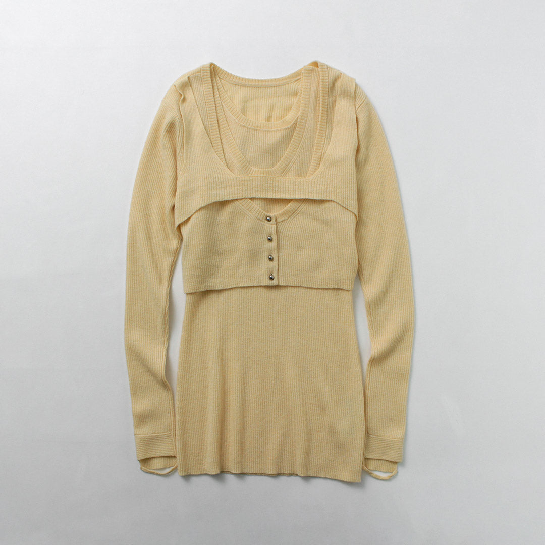 A CCORDION(アコーディオン) レイヤード トップスセット