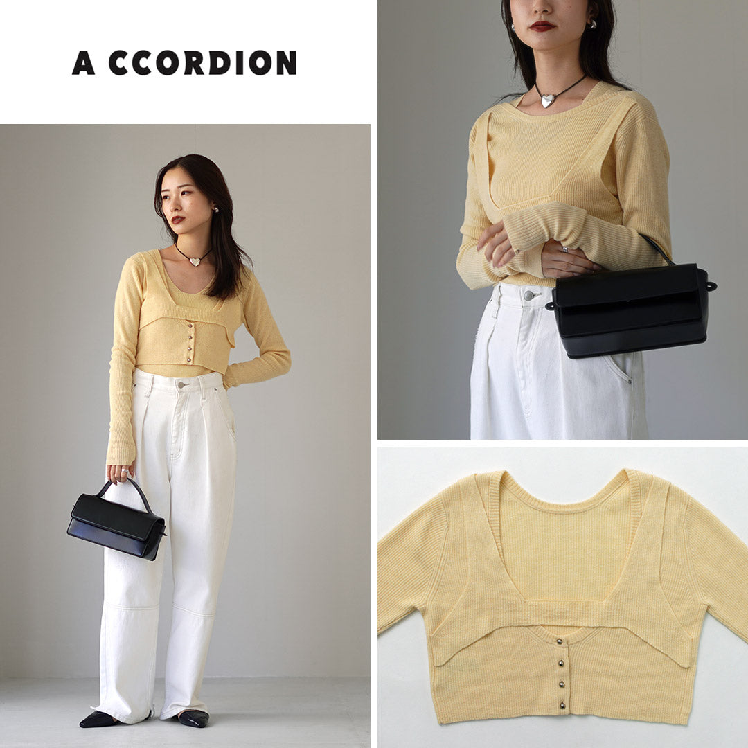 A CCORDION(アコーディオン) レイヤード トップスセット