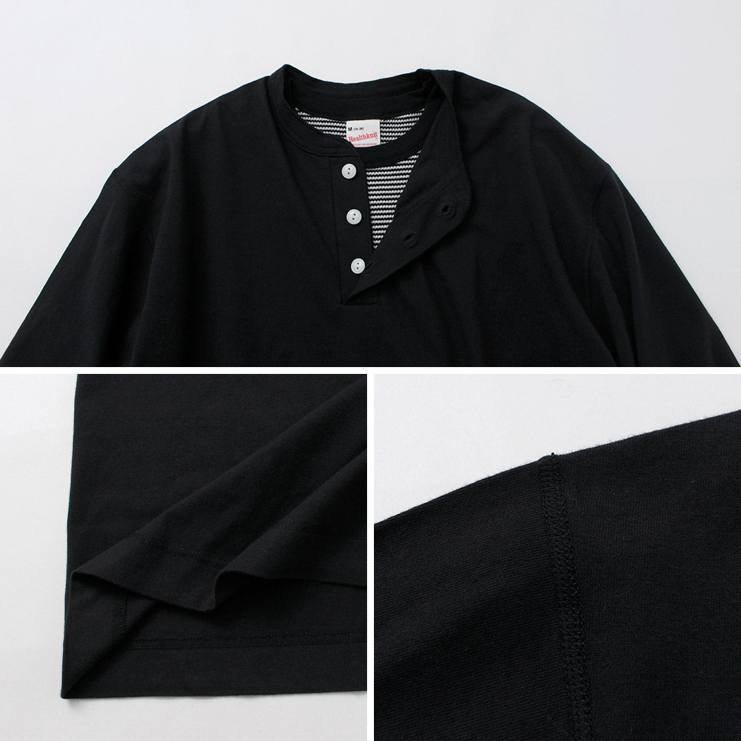 HEALTHKNIT(ヘルスニット)別注 2パックTシャツ 7分袖+ロングスリーブワッフル / メンズ トップス 長袖 カジュアル 2Pack 3/4 sleeve+L/S waffle Layerd Tee