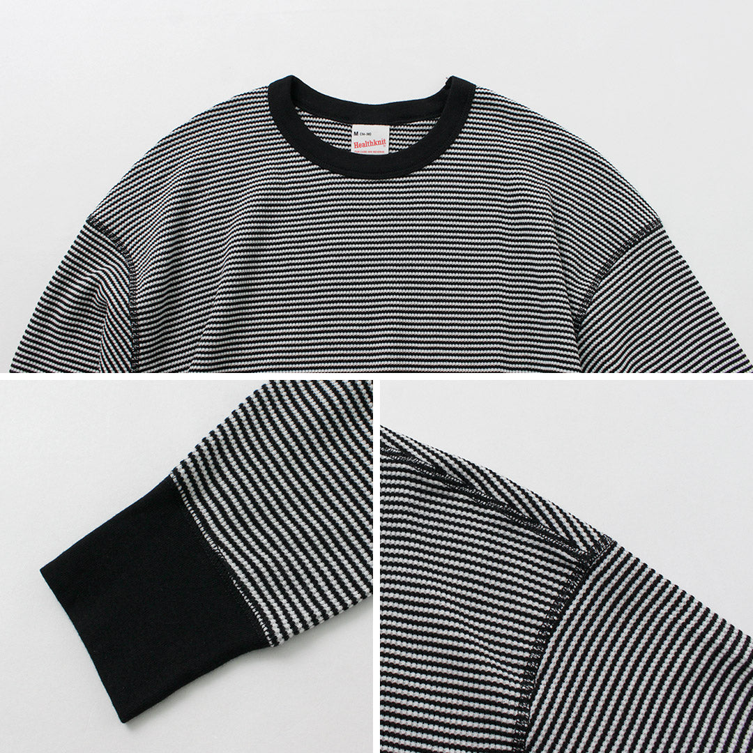 HEALTHKNIT(ヘルスニット)別注 2パックTシャツ 7分袖+ロングスリーブワッフル / メンズ トップス 長袖 カジュアル 2Pack 3/4 sleeve+L/S waffle Layerd Tee