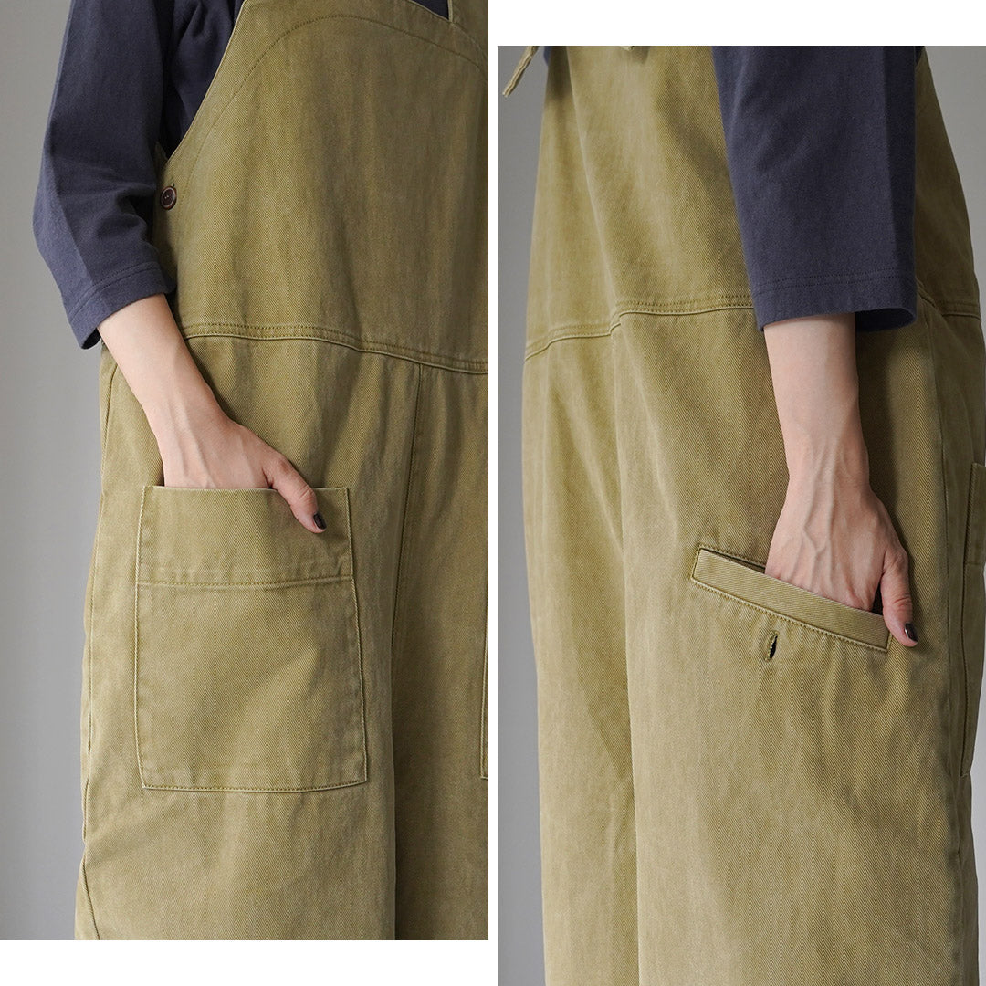 TUMUGU(ツムグ) ピグメント コットンツイル 2WAY サロペット