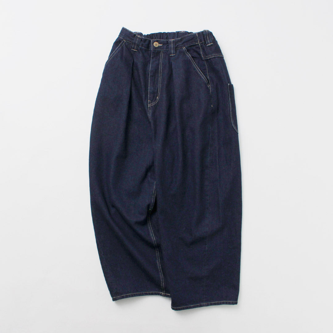 TUMUGU(ツムグ) 12oz コットンリネンデニム ワイドパンツ