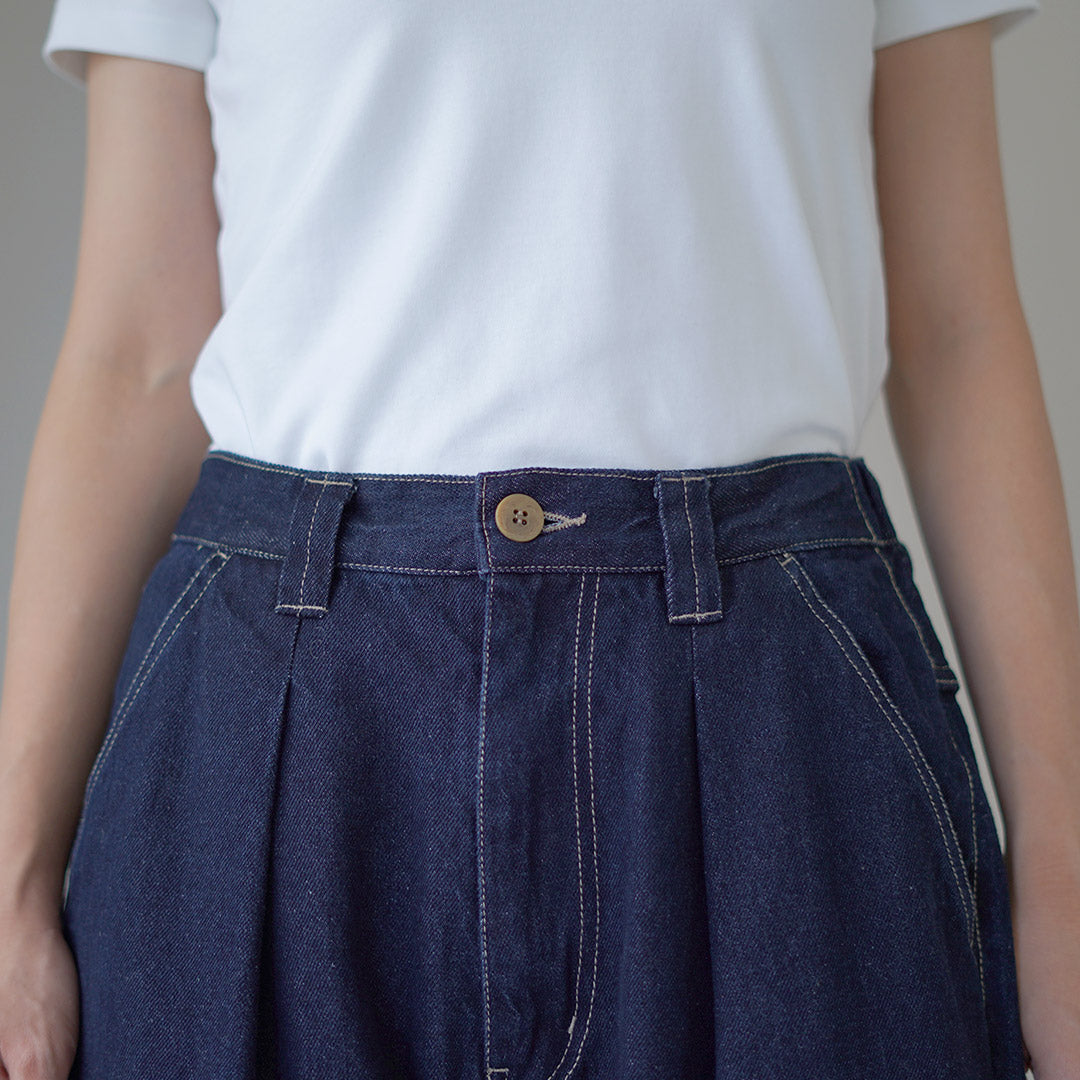 TUMUGU(ツムグ) 12oz コットンリネンデニム ワイドパンツ