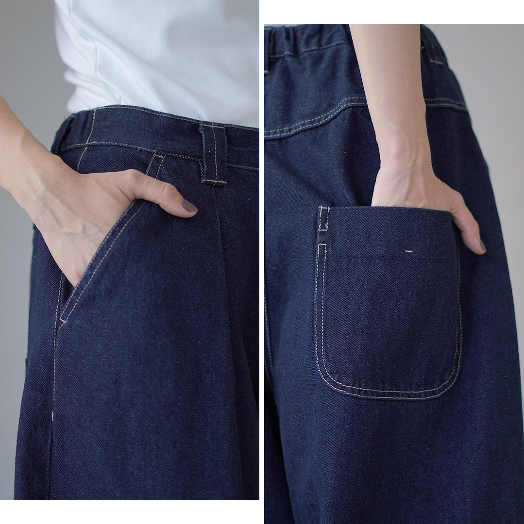 TUMUGU(ツムグ) 12oz コットンリネンデニム ワイドパンツ