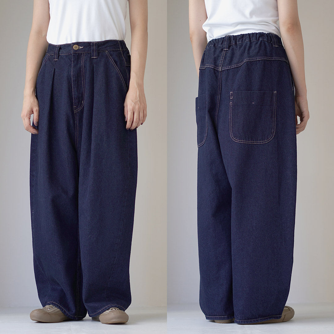 TUMUGU(ツムグ) 12oz コットンリネンデニム ワイドパンツ