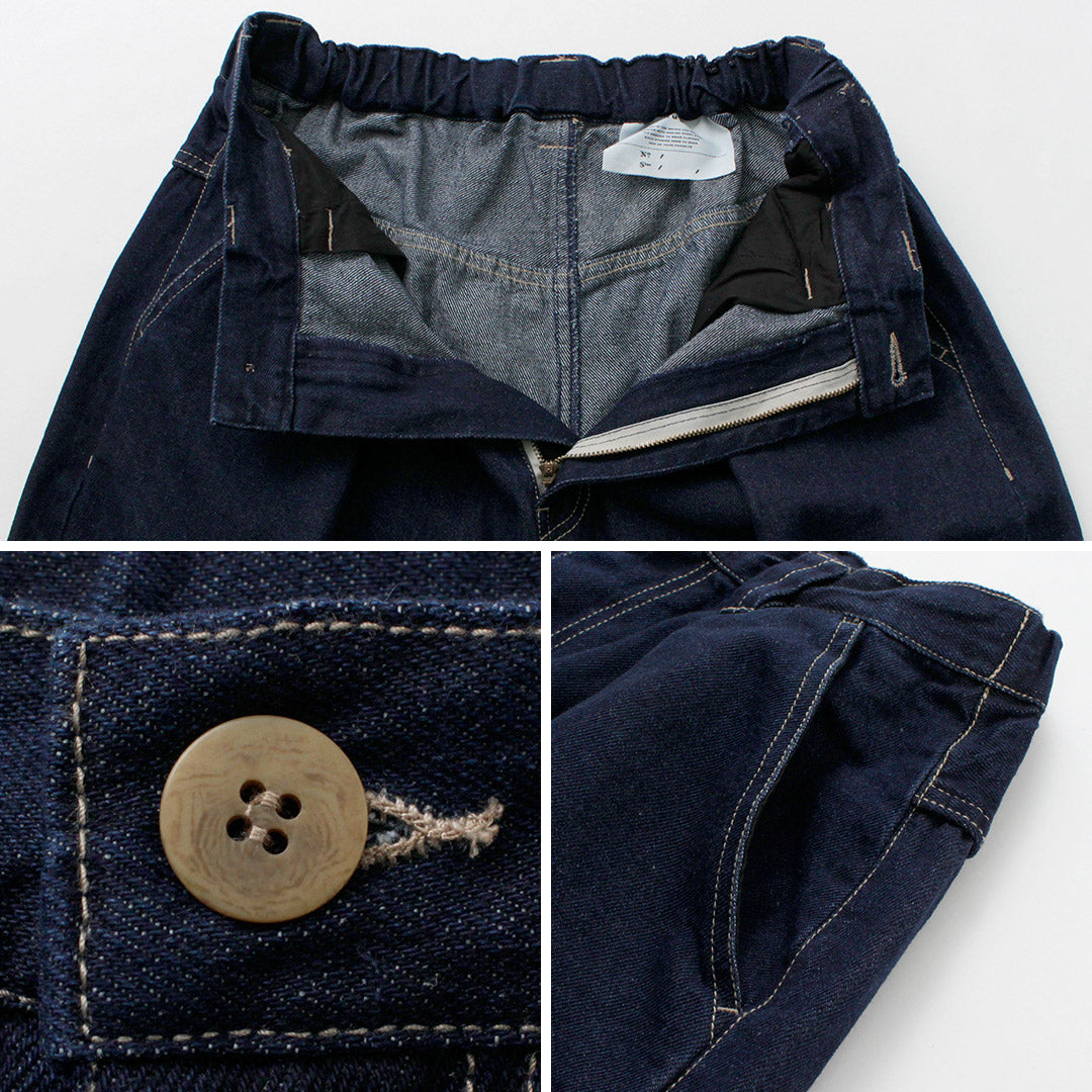 TUMUGU(ツムグ) 12oz コットンリネンデニム ワイドパンツ