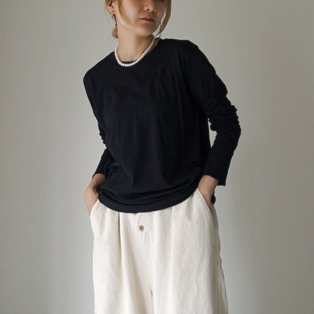 TUMUGU(ツムグ) フェザリーコットン 天竺 クルーネックT