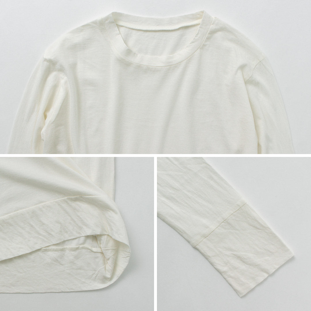 TUMUGU(ツムグ) フェザリーコットン 天竺 クルーネックT