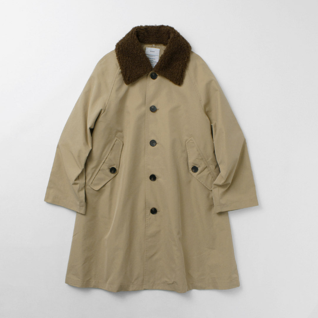 KHA:KI(カーキ) リムーバル カラー コート