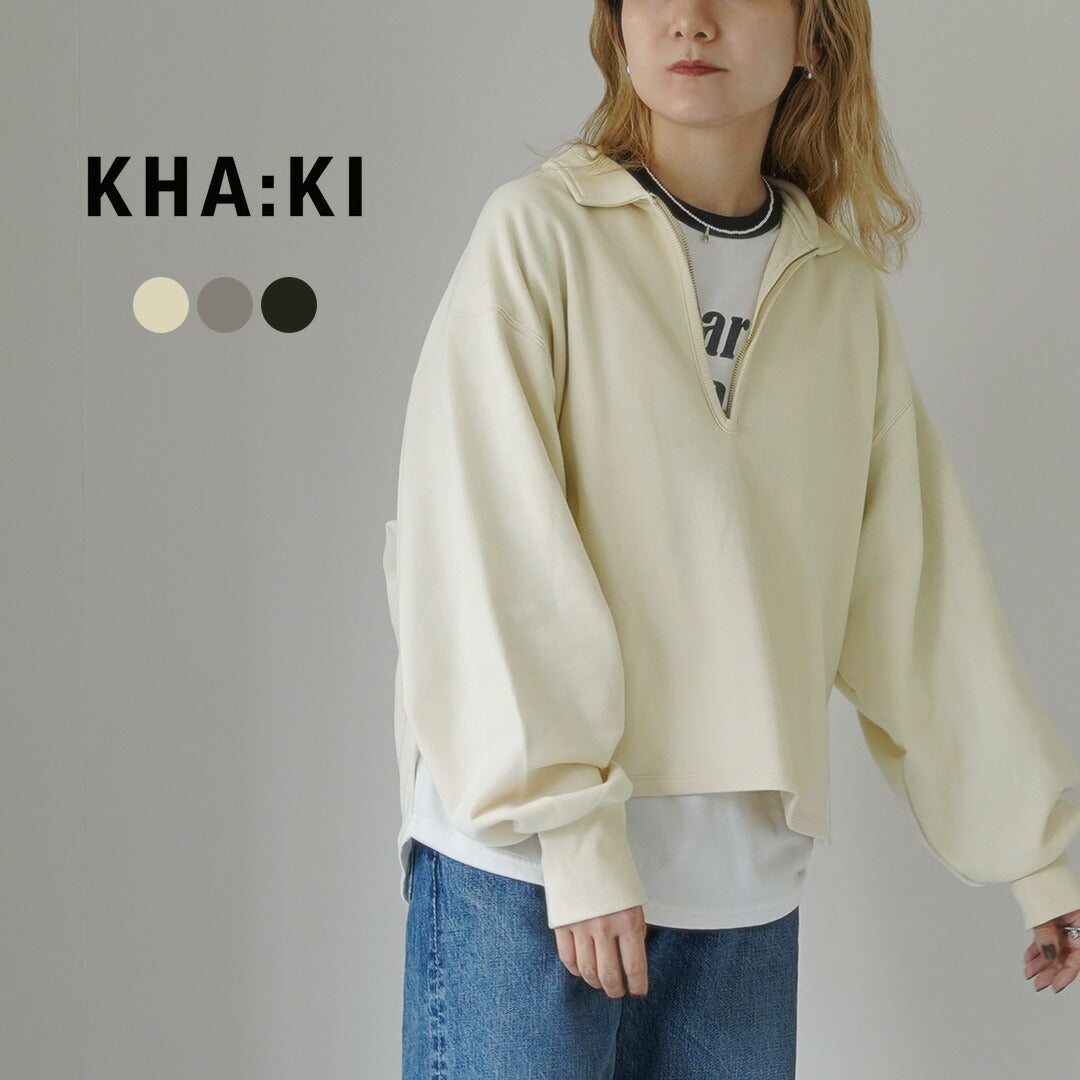 KHA:KI(カーキ) ハーフジップ スウェット