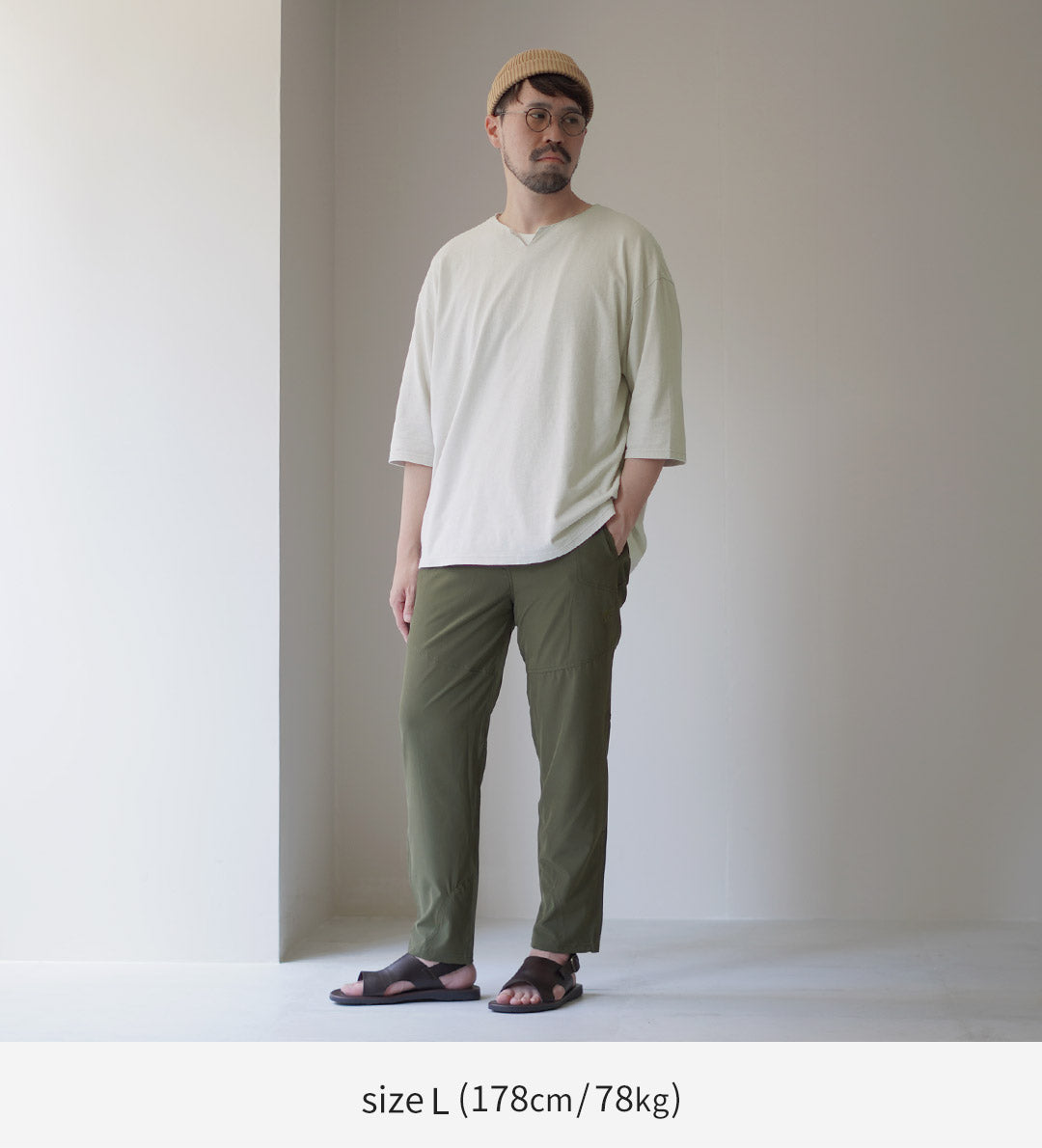 【20%OFF】ROCOCO(ロココ) リネンコットン キーネックTシャツ 2024年モデル