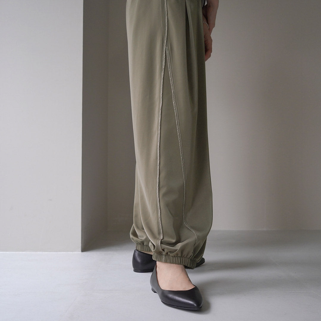 【30%OFF】CYAN TOKYO(シアン トーキョー) ワッシャーライン サテン ジョグパンツ