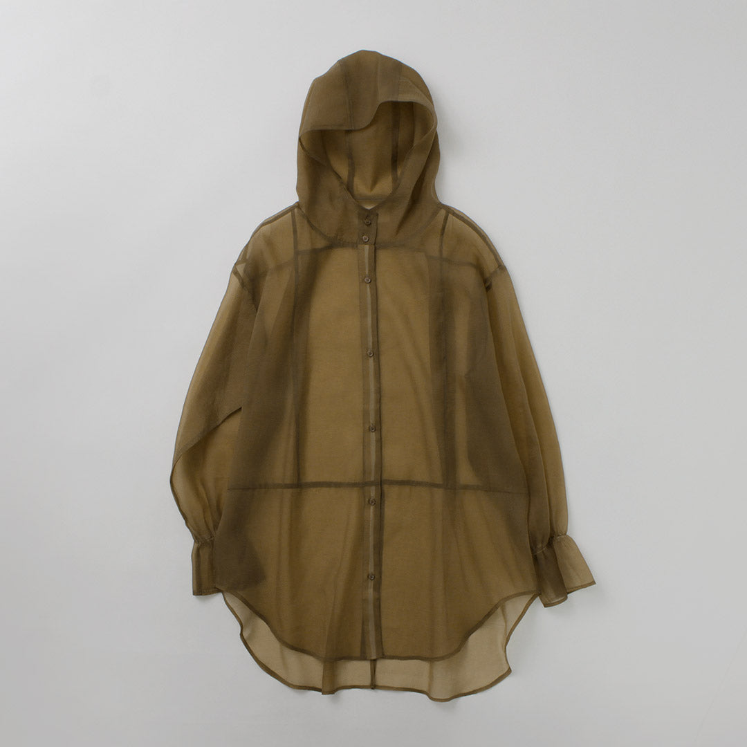 【30%OFF】CYAN TOKYO(シアン トーキョー) ソフトオーガンジー シャツ フーディー