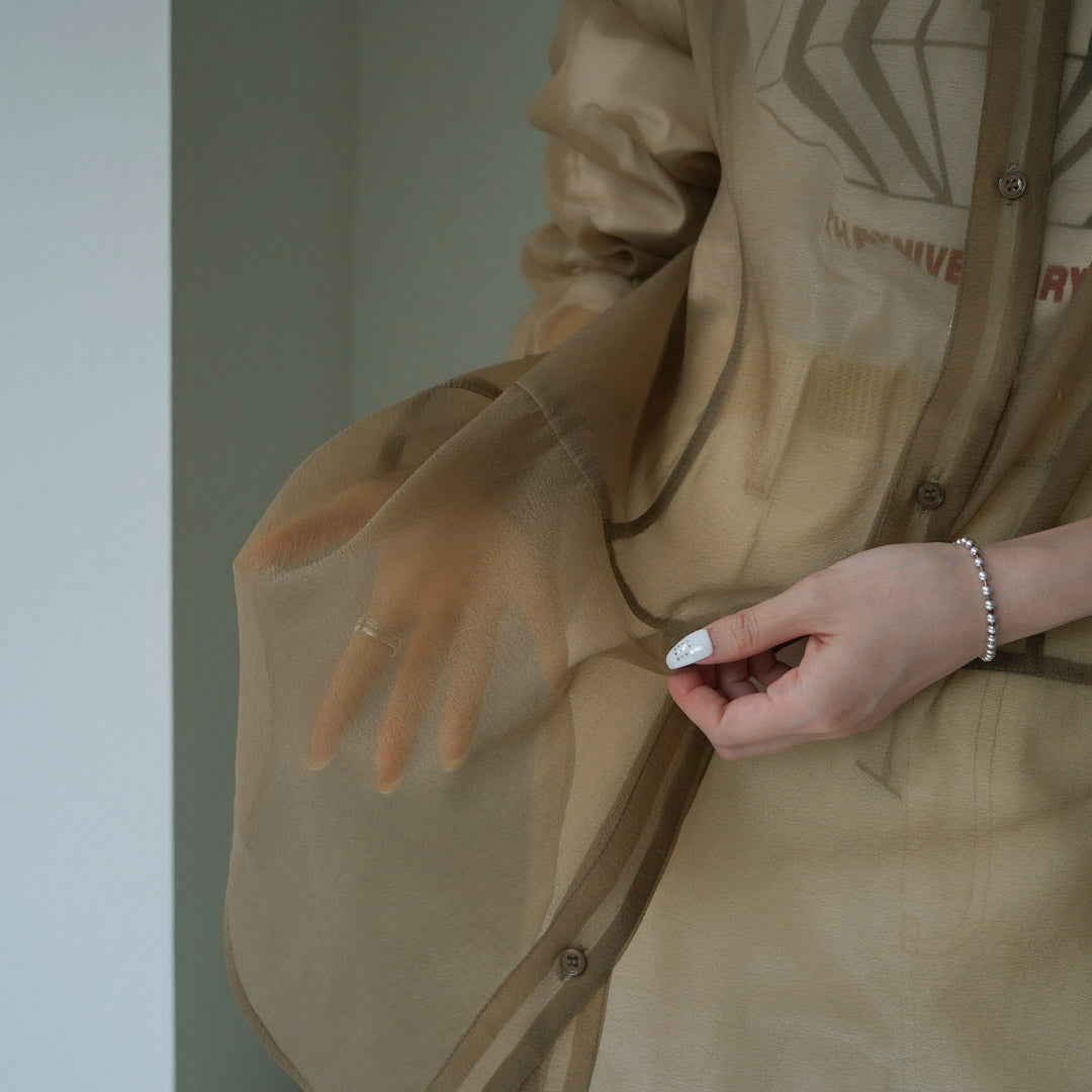 【30%OFF】CYAN TOKYO(シアン トーキョー) ソフトオーガンジー シャツ フーディー