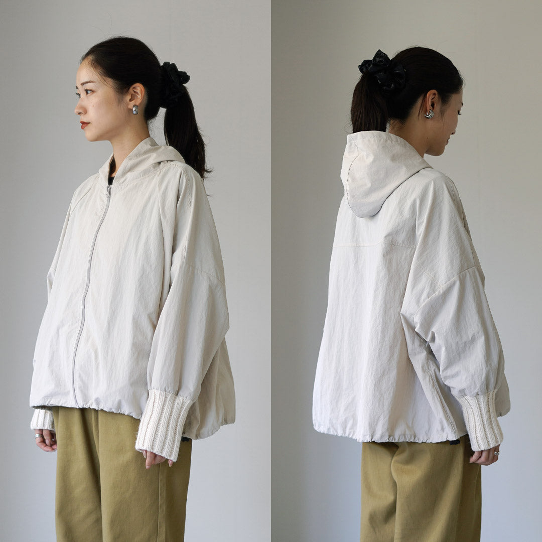 【30%OFF】MAO MADE(マオメイド) ヴィンテージウェザー ニットリブ フードジャケット