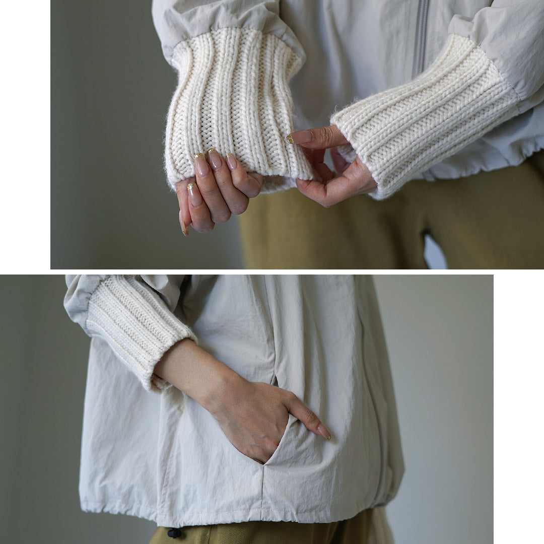 【30%OFF】MAO MADE(マオメイド) ヴィンテージウェザー ニットリブ フードジャケット