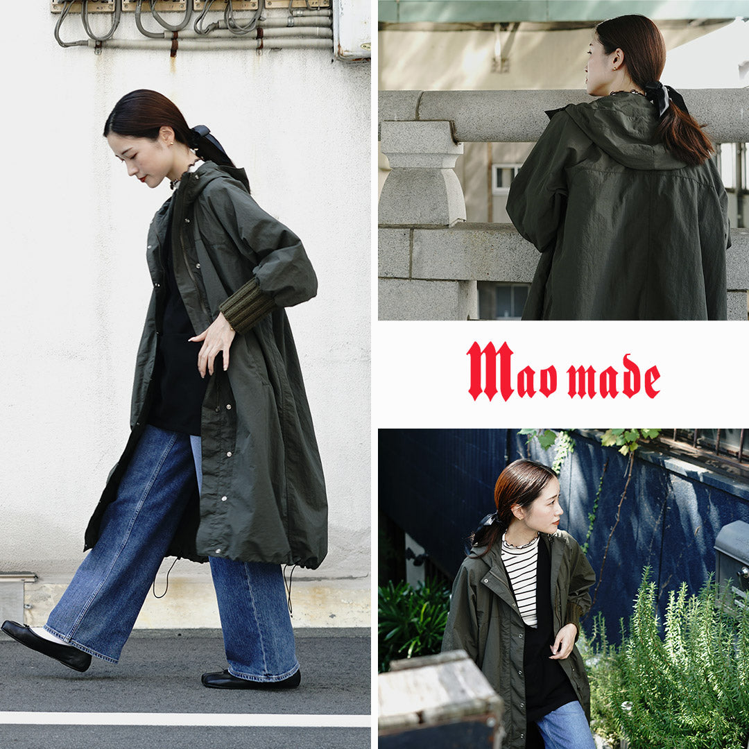 【30%OFF】MAO MADE(マオメイド) ヴィンテージウェザー ニットリブ オーバー マウンテンパーカ