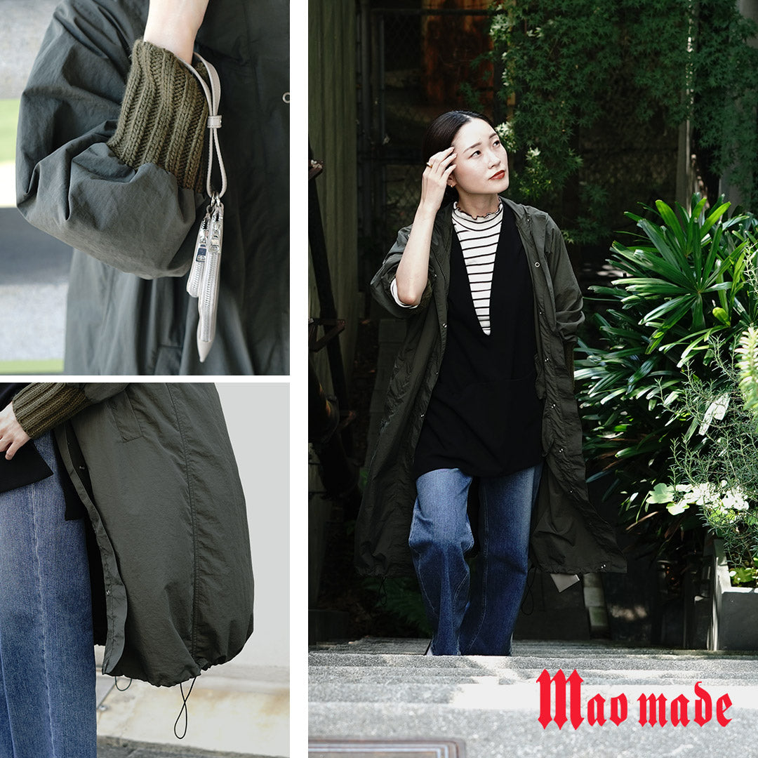 【30%OFF】MAO MADE(マオメイド) ヴィンテージウェザー ニットリブ オーバー マウンテンパーカ