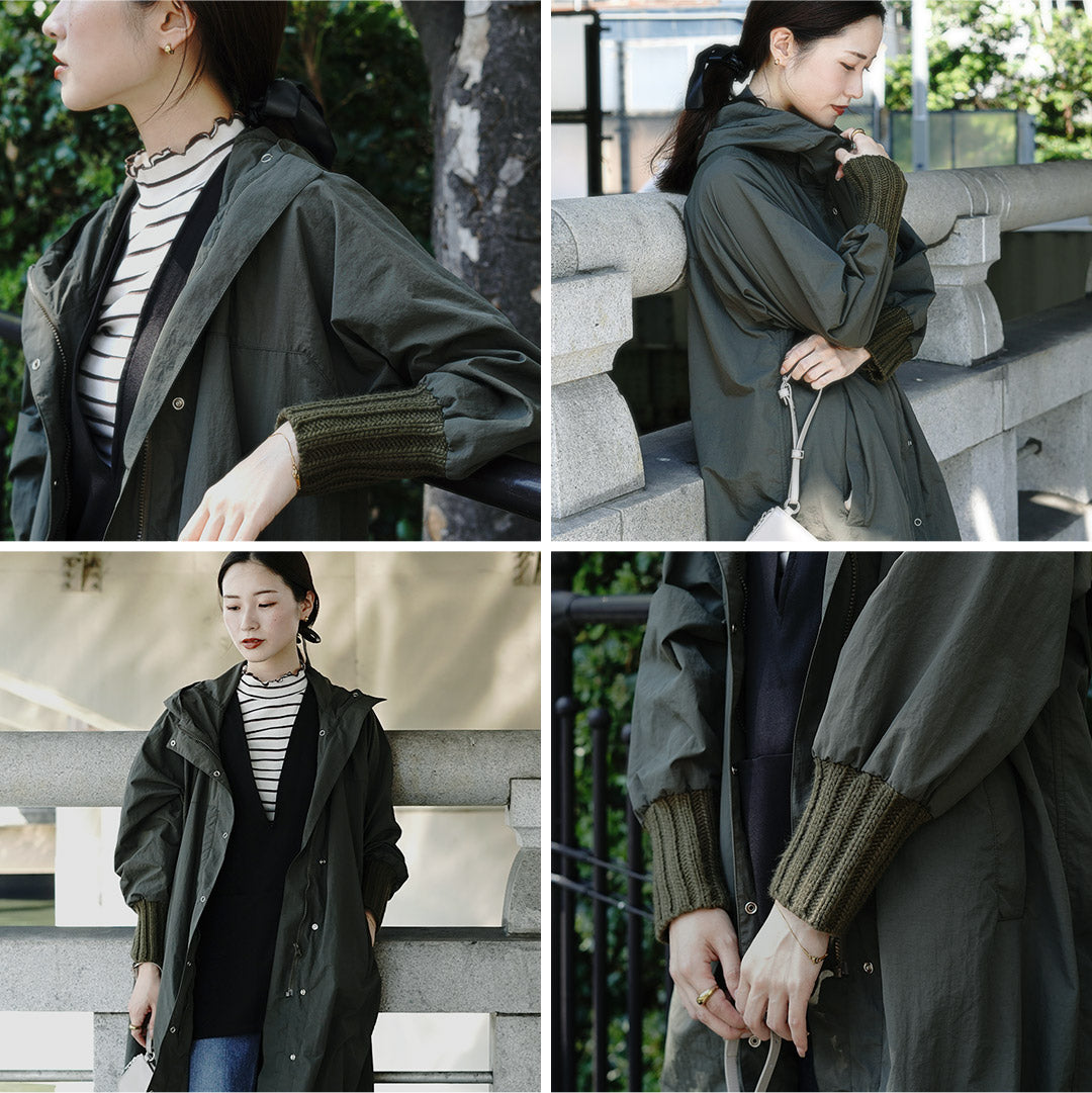 【30%OFF】MAO MADE(マオメイド) ヴィンテージウェザー ニットリブ オーバー マウンテンパーカ