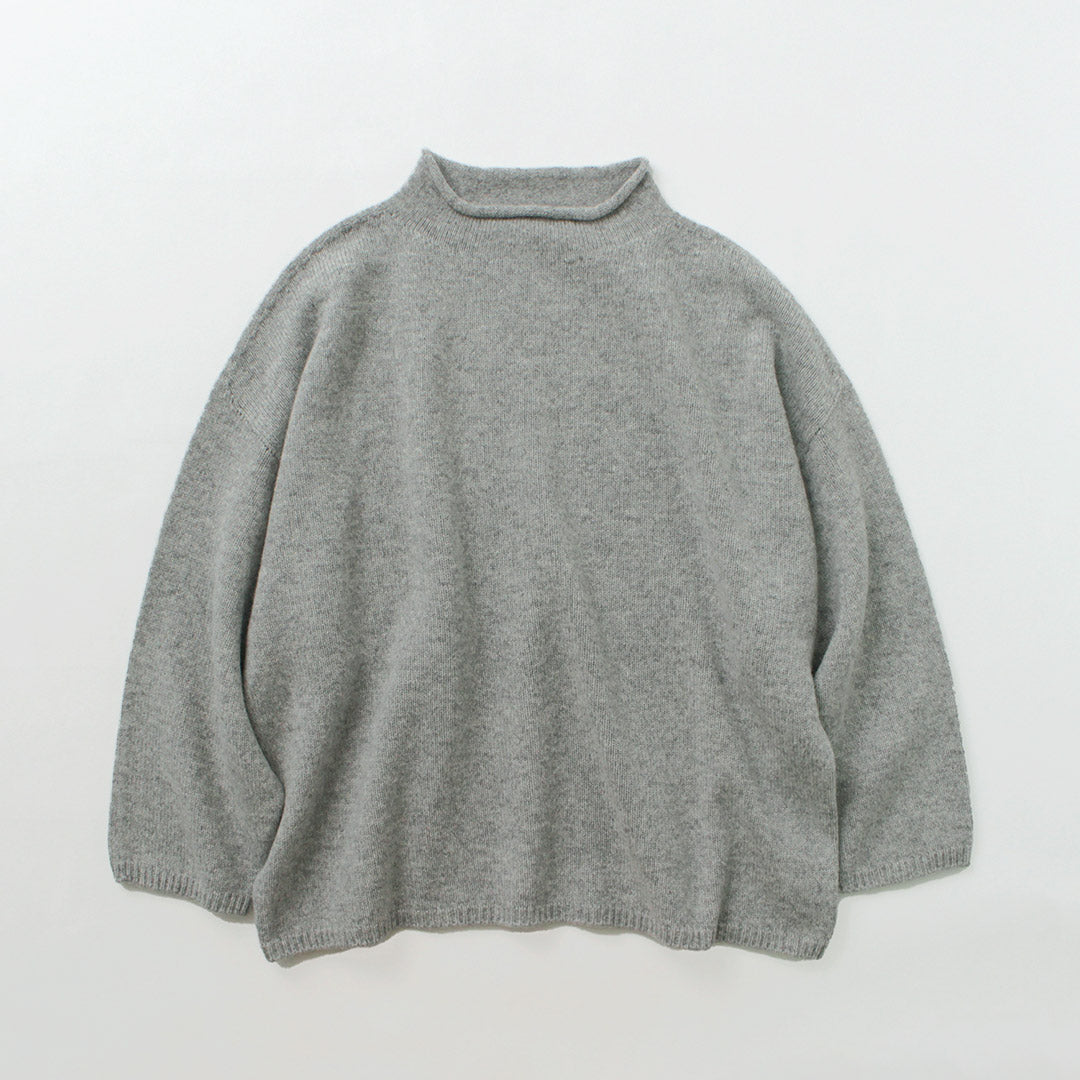 【20%OFF】MAO MADE(マオメイド)JAPAN KNIT エアヤーン コットン モックネック プルオーバー