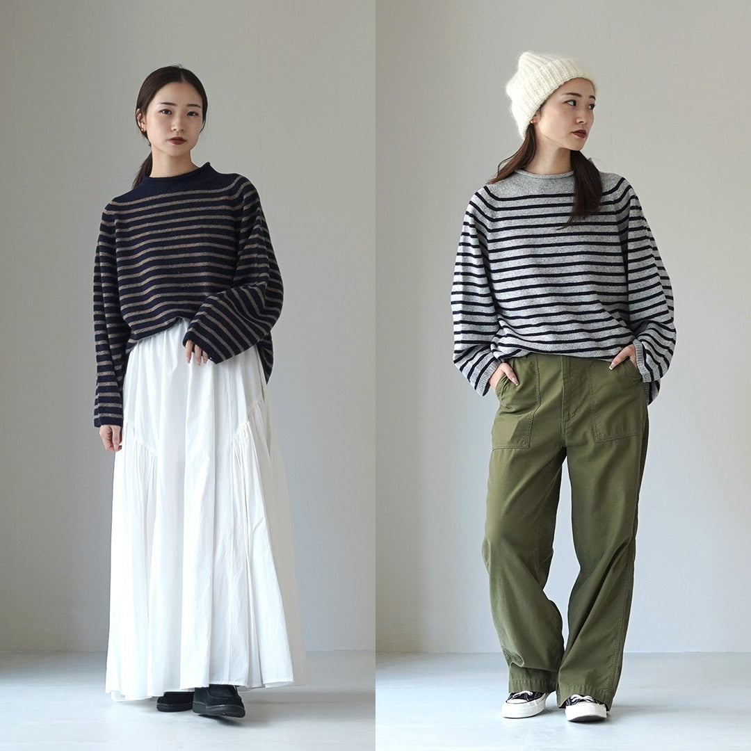 【20%OFF】MAO MADE(マオメイド)JAPAN KNIT エアヤーン コットン モックネック プルオーバー