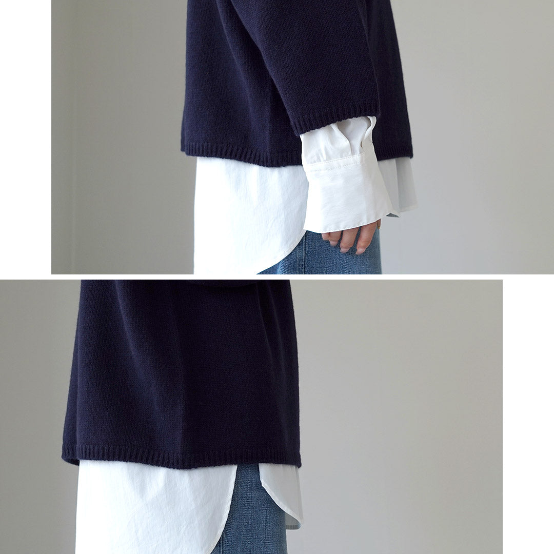 【20%OFF】MAO MADE(マオメイド)JAPAN KNIT エアヤーン コットン モックネック プルオーバー