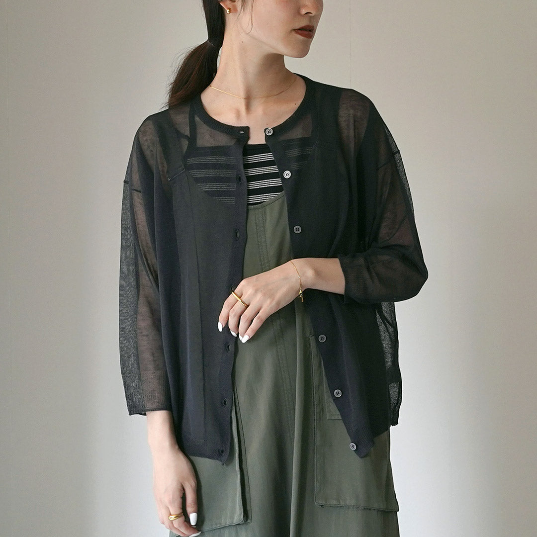 【30%OFF】MAO MADE(マオメイド) シースルーニット カーディガン