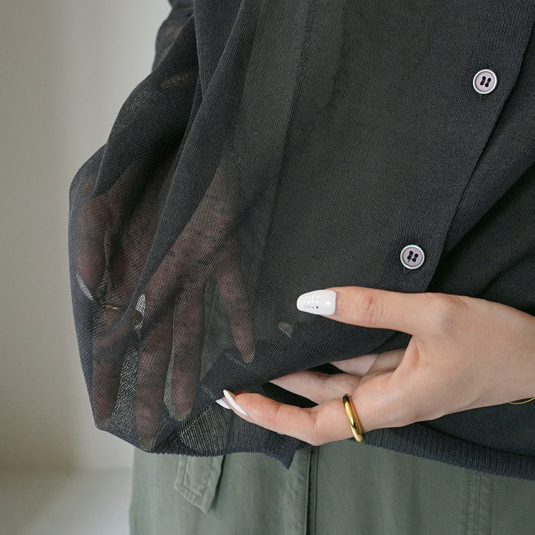 MAO MADE(マオメイド) シースルーニット カーディガン
