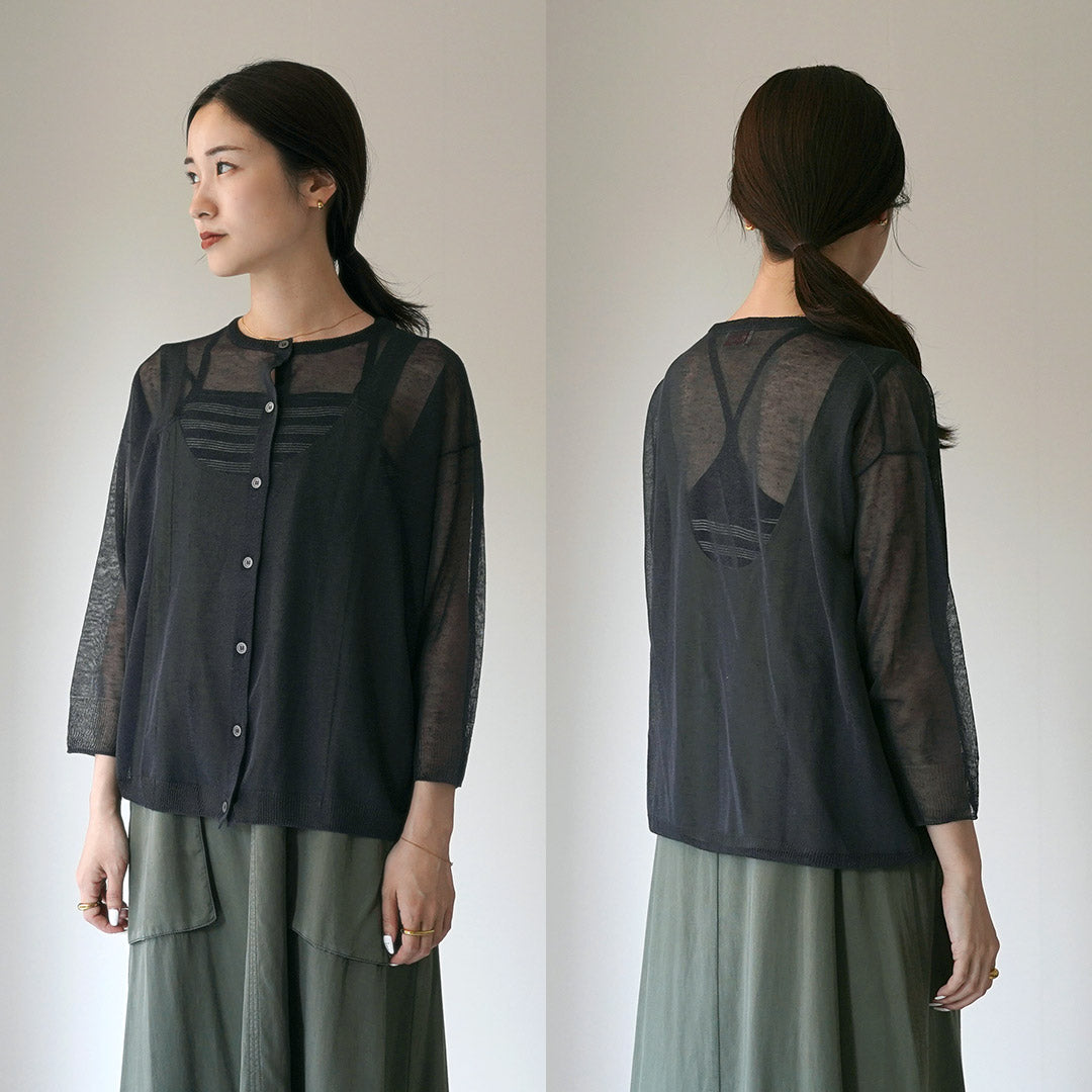 MAO MADE(マオメイド) シースルーニット カーディガン