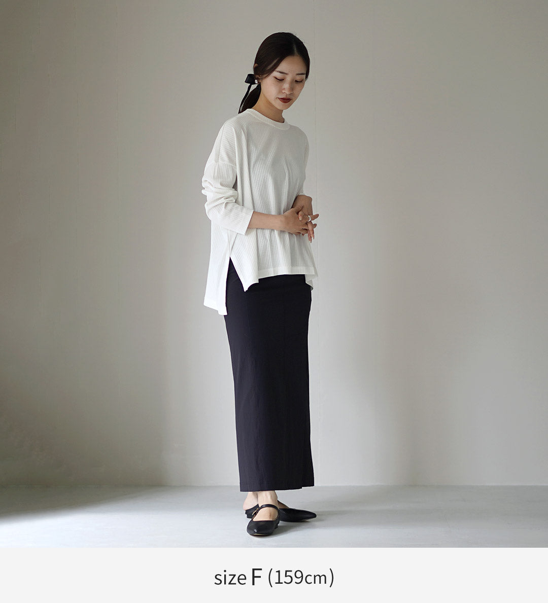 mizuiro ind(ミズイロインド) クルーネック ワイドTEE