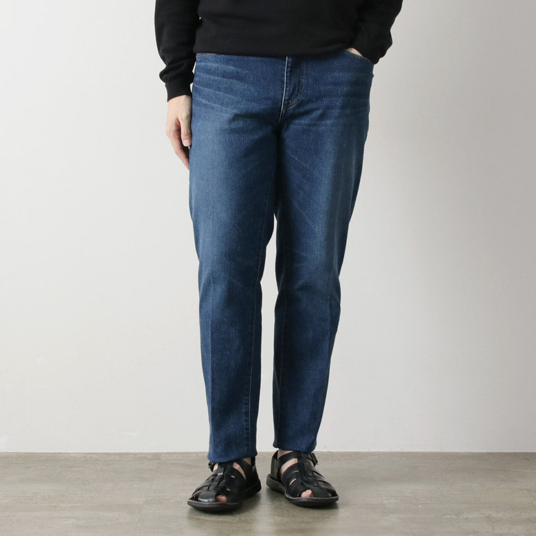 【30%OFF】JAPAN BLUE JEANS(ジャパンブルージーンズ) 12oz ストレッチ センタークリース 5Pデニム ユーズド加工