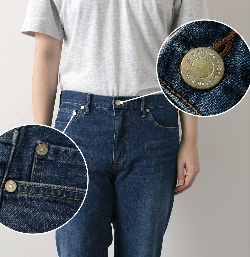 【30%OFF】JAPAN BLUE JEANS(ジャパンブルージーンズ) 12oz ストレッチ センタークリース 5Pデニム ユーズド加工