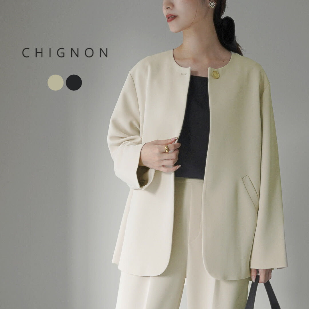 【30%OFF】CHIGNON(シニヨン) ノーカラージャケット