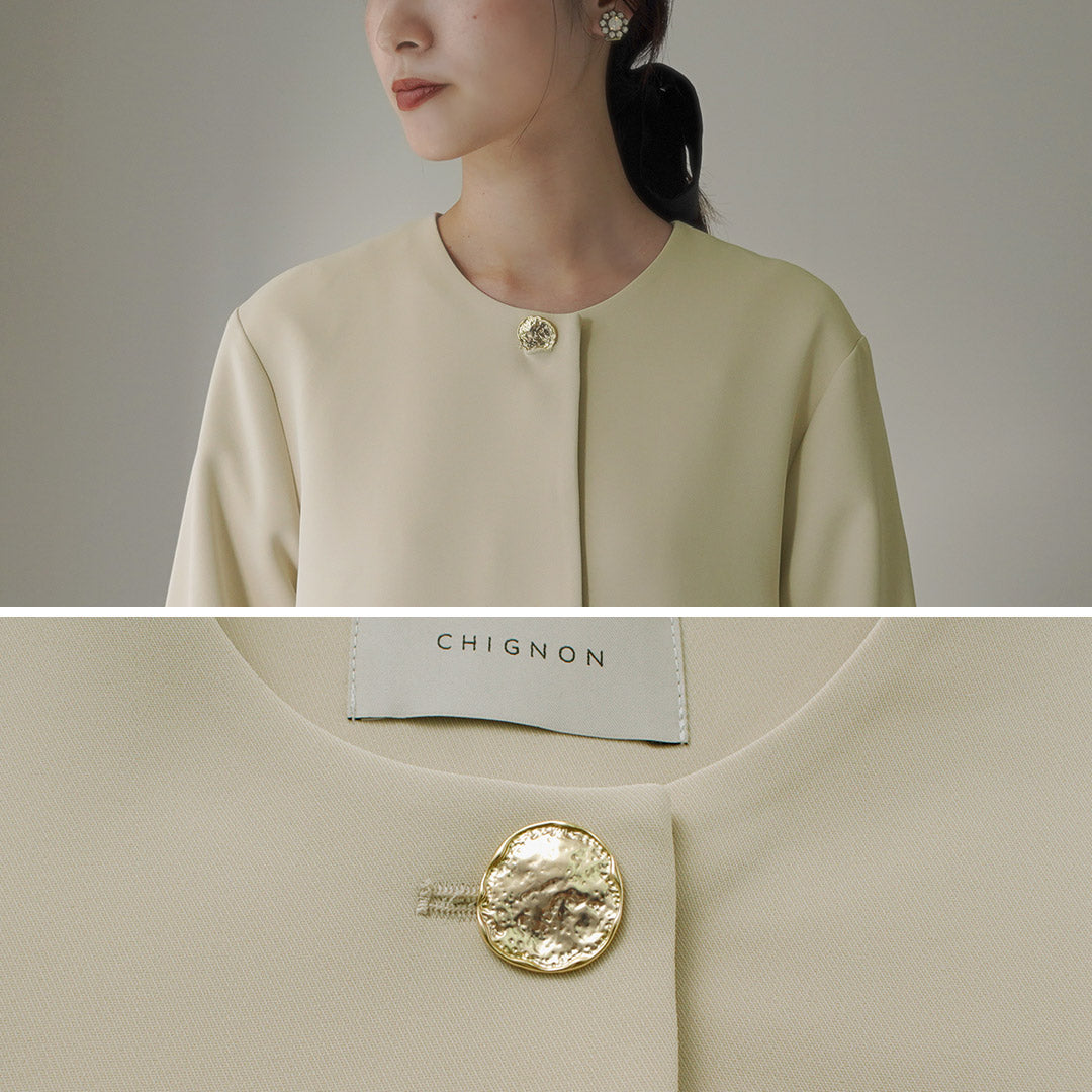 【30%OFF】CHIGNON(シニヨン) ノーカラージャケット