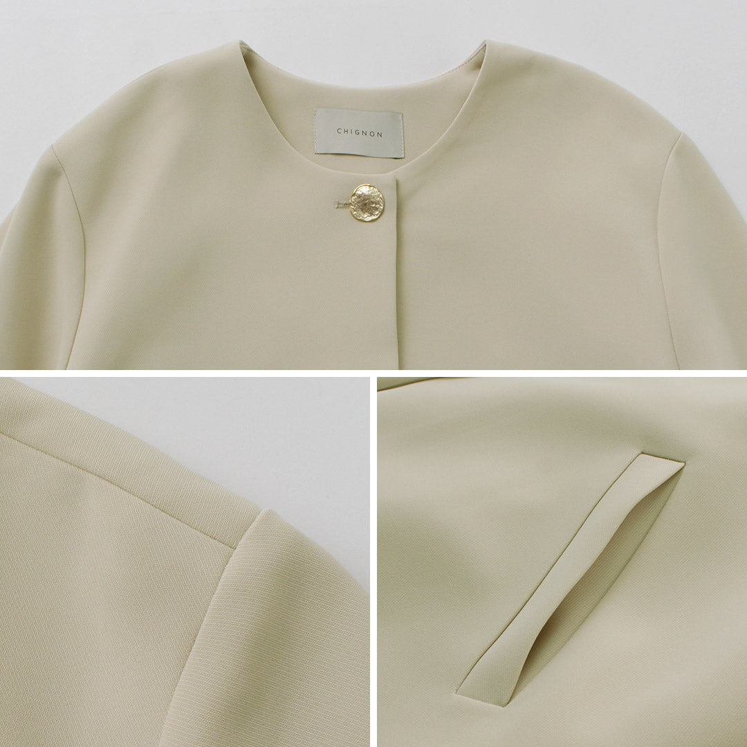 【30%OFF】CHIGNON(シニヨン) ノーカラージャケット