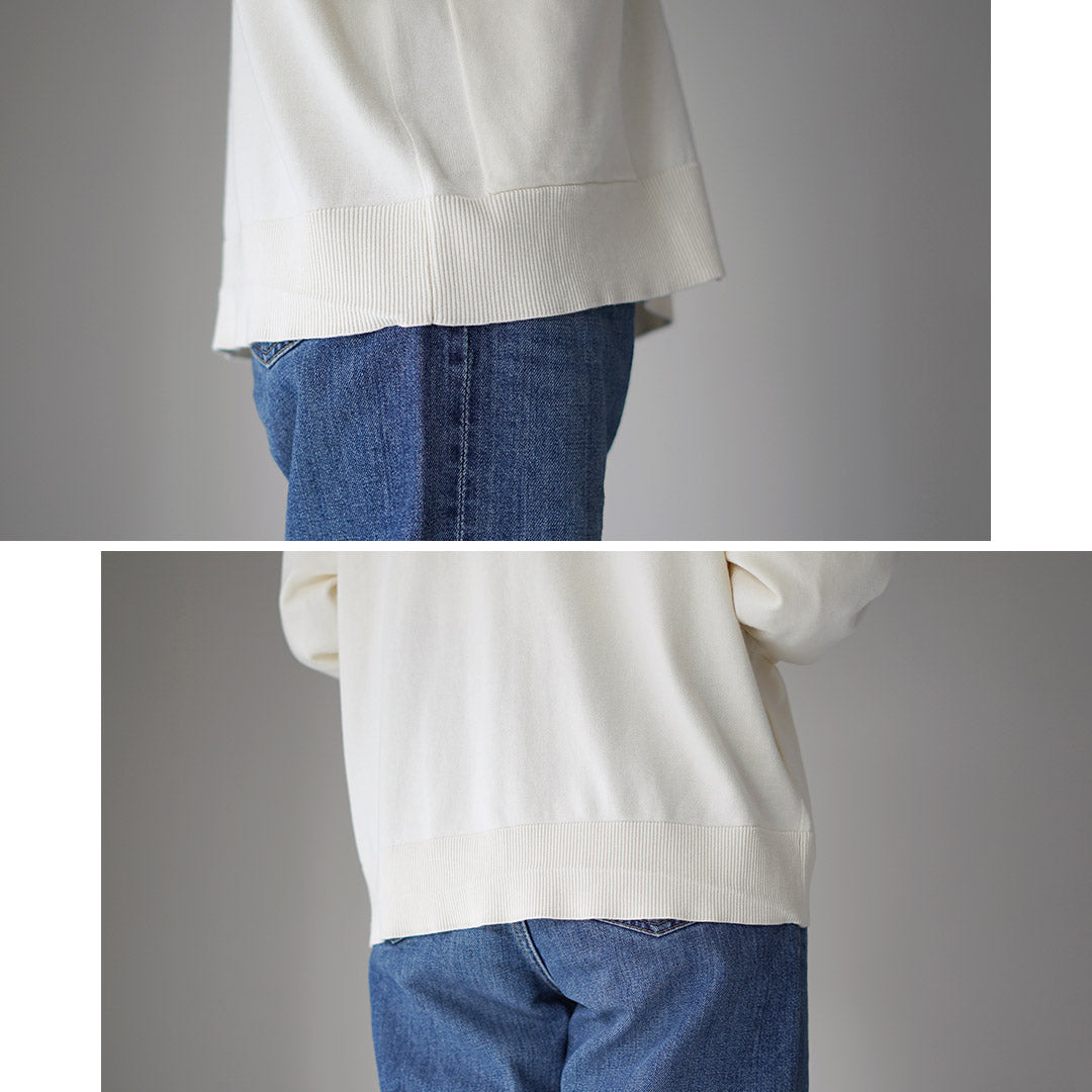 MIDIUMI(ミディウミ) クリケット カーディガン / レディース チルデンニット 綿100 コットン Vネック 長袖