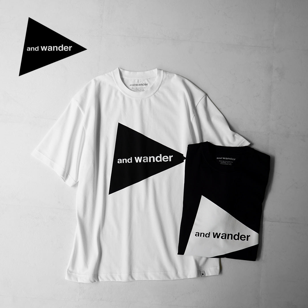 【30%OFF】AND WANDER(アンドワンダー) ビッグ ロゴショートスリーブ TEE M Tシャツ 2025年モデル