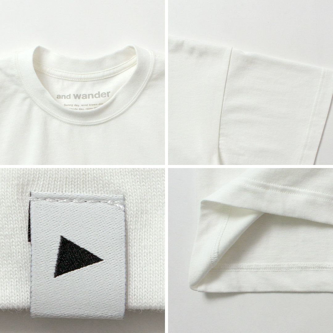 AND WANDER(アンドワンダー) ビッグ ロゴショートスリーブ Tシャツ レディース