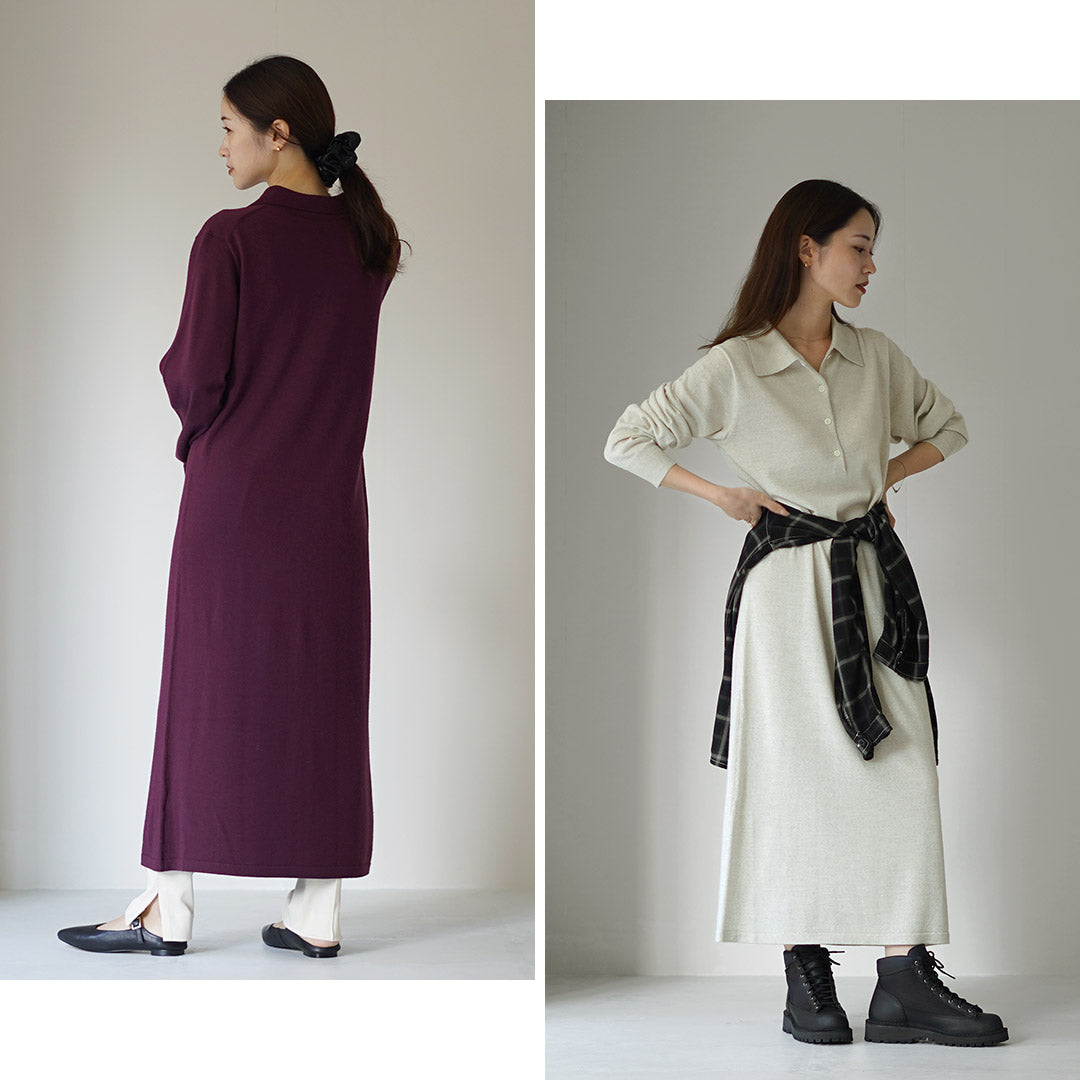 RYE TENDER(ライテンダー) JONES ONE-PIECE ジョーンズ ワンピース / レディース ニットワンピース ロング 長袖 ウール 無地 Aライン