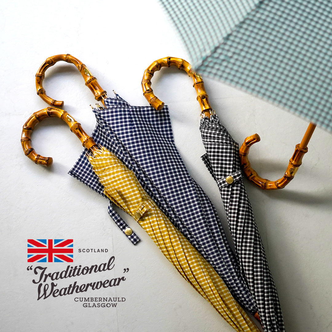 【20%OFF】TRADITIONAL WEATHERWEAR(トラディショナル ウェザーウェア) リバティ 先染めギンガムチェック バンブー クラッシックアンブレラ