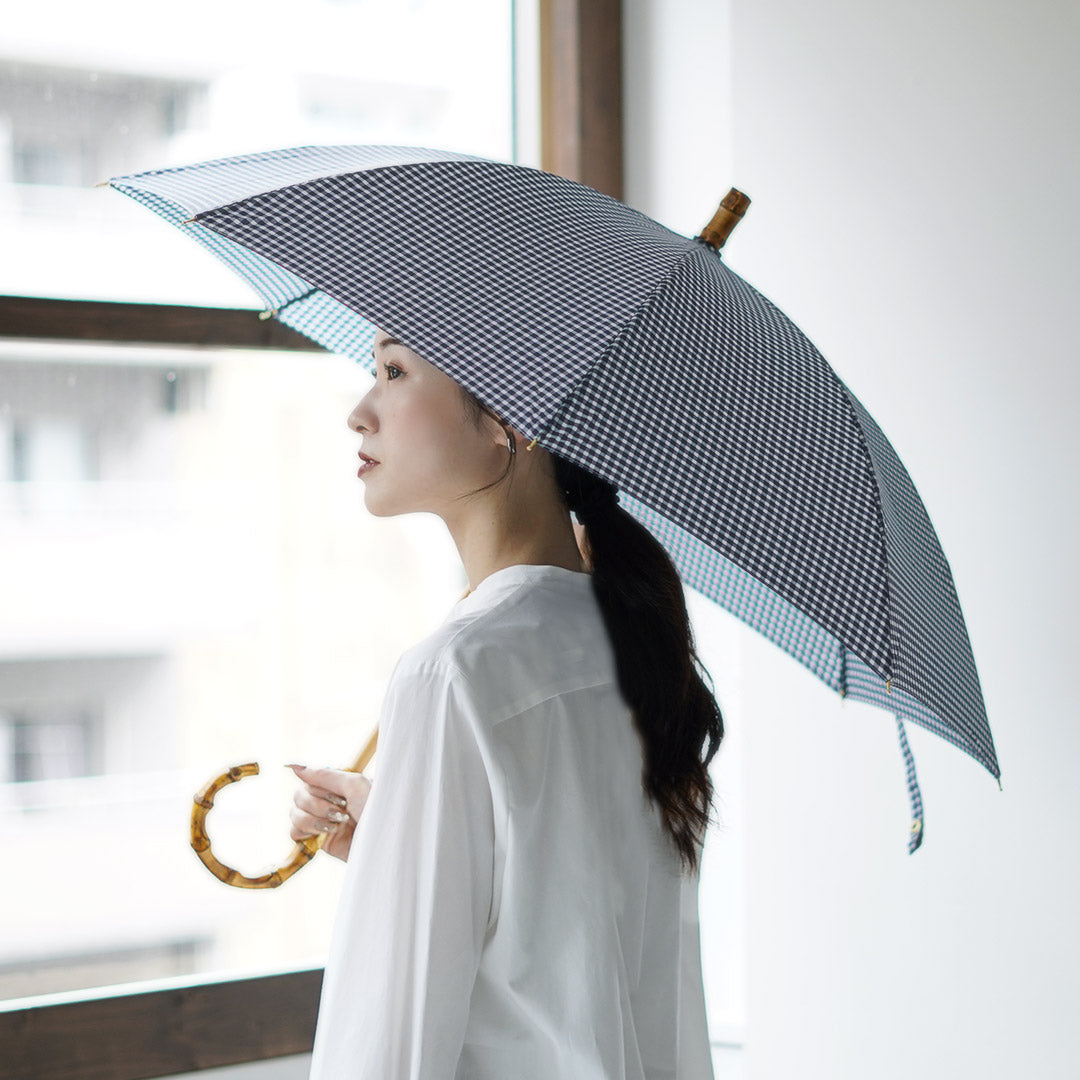 【20%OFF】TRADITIONAL WEATHERWEAR(トラディショナル ウェザーウェア) リバティ 先染めギンガムチェック バンブー クラッシックアンブレラ