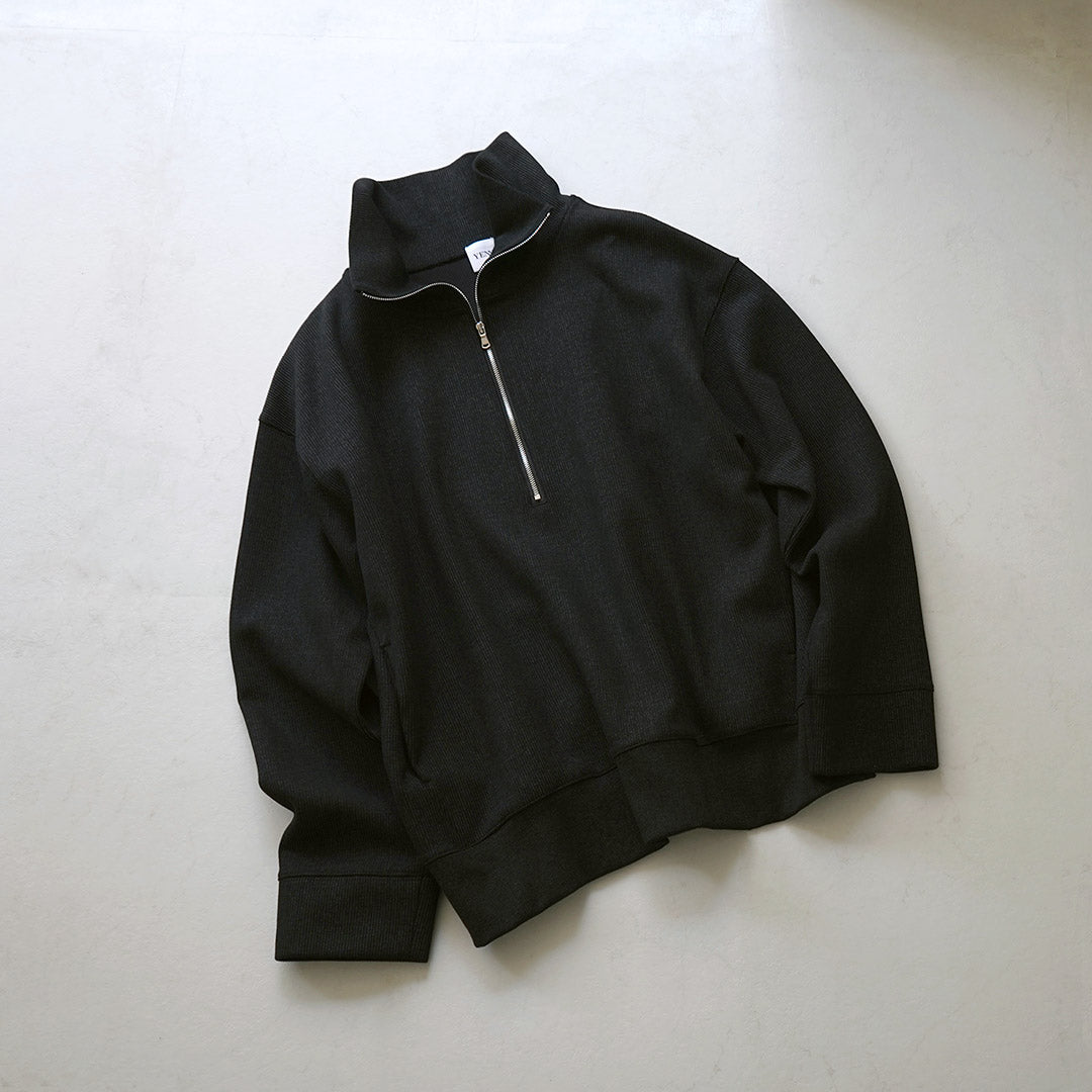 YENN(イェン)フェイデット リブ ハーフジップ プルオーバー